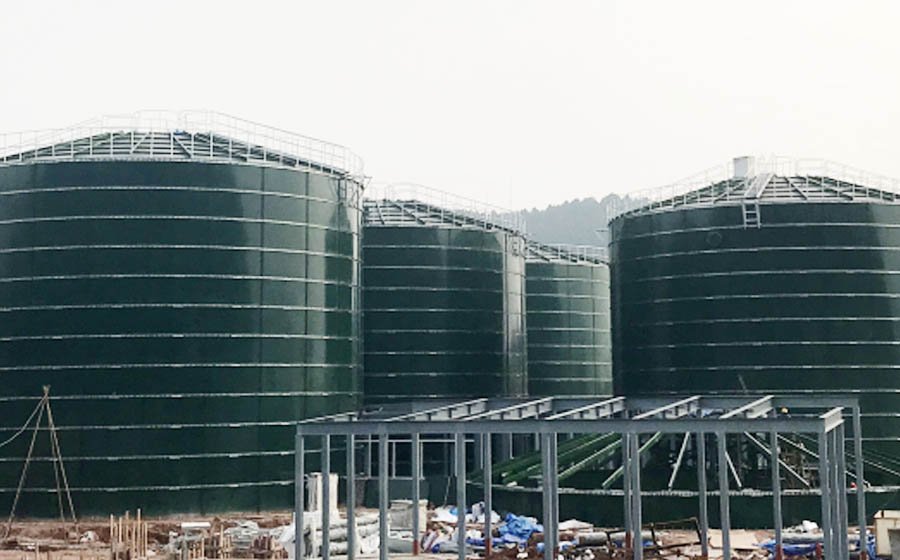 4 sets of 4,000 cbm GFS Tanks(CSTR)  in Shandong Province