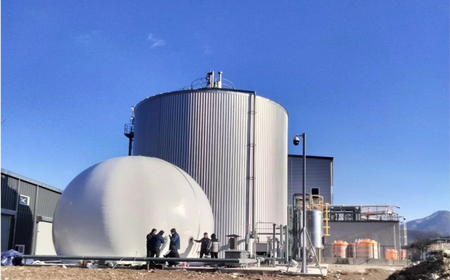 The biogas holders exported by Haiyue to South Korea have been installed and commissioned