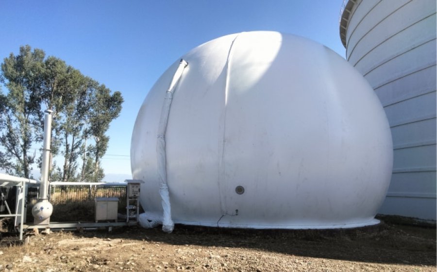 A set of double membrane gas holder in starch factory in Xinjiang