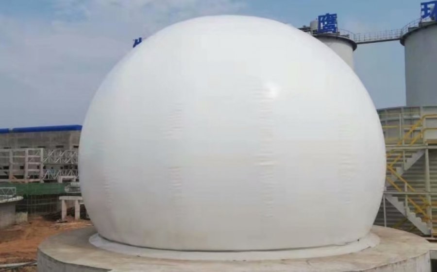 A set of Pressure stabilizing double membrane gas holder