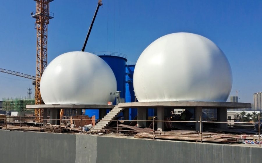 Two sets of 300m ³ double membrane gas holder in sewage treatment projects