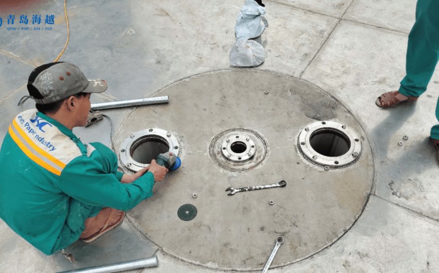 Installation of Double Membrane Gas Holder at a Paper Mill in Vietnam