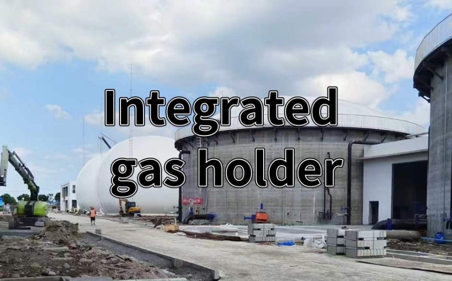 The installation of the biogas holder for the slaughterhouse wastewater treatment project has been completed